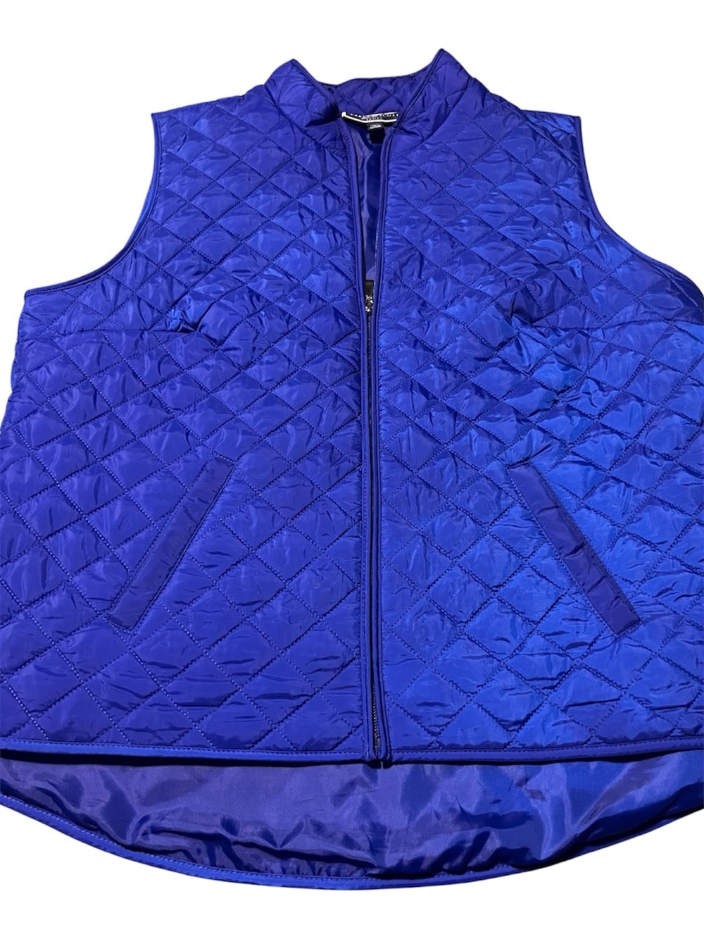 Karen Scott women Quilted Royal Blue Vest